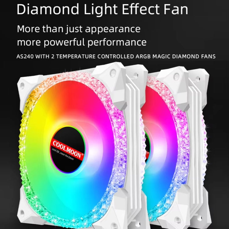 Enfriador de computadora COOLMOON AS360 Magic Diamond Edition con luz de refrigeración por agua ARGB y radiador de CPU integrado, AS360