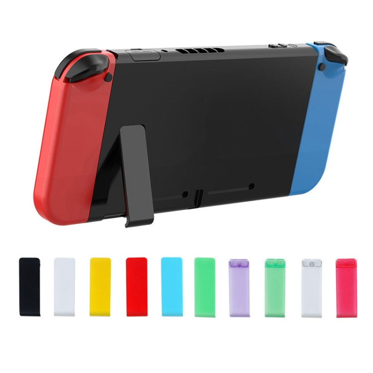 2 piezas de soporte de carcasa trasera de repuesto para consola Nintendo Switch, Black, Transparent White, White, Red, Blue