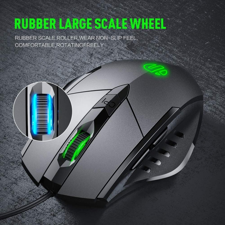 Ratón para juegos de computadora con iluminación, silencioso y con cable de 6 botones Inphic PW1H