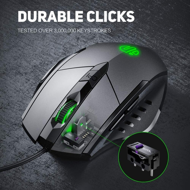 Ratón para juegos de computadora con iluminación, silencioso y con cable de 6 botones Inphic PW1H