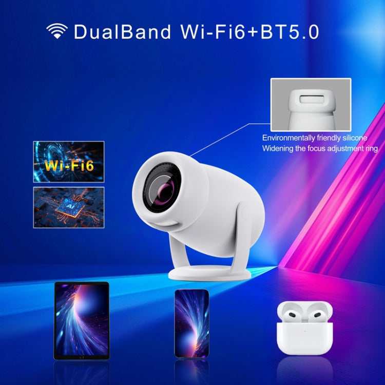 Proyector inteligente HY400 con sistema Android 12.0 Proyector familiar portátil, US Plug, EU Plug, UK Plug, AU Plug