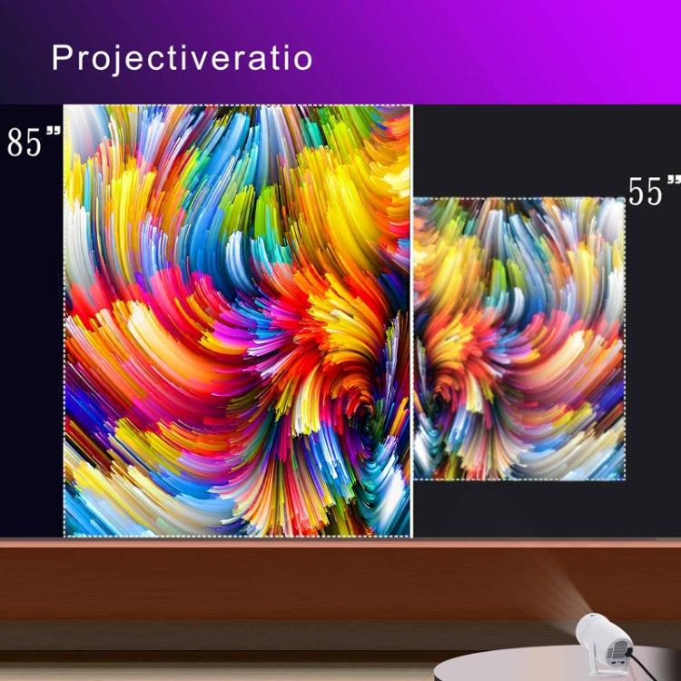 Proyector inteligente HY400 con sistema Android 12.0 Proyector familiar portátil, US Plug, EU Plug, UK Plug, AU Plug