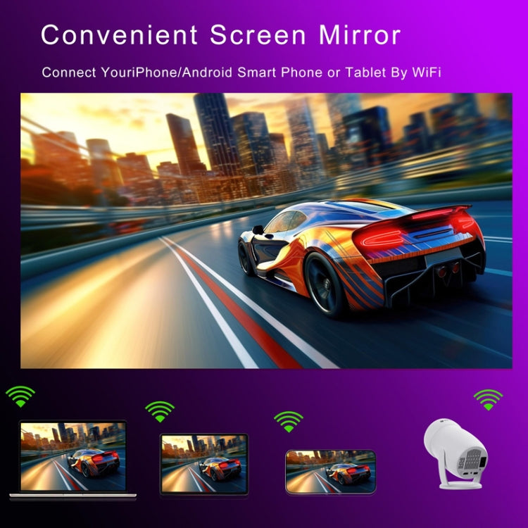 Proyector inteligente HY400 con sistema Android 12.0 Proyector familiar portátil, US Plug, EU Plug, UK Plug, AU Plug