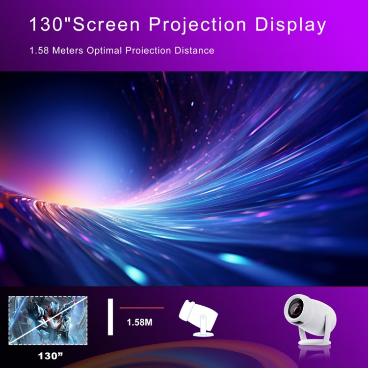Proyector inteligente HY400 con sistema Android 12.0 Proyector familiar portátil, US Plug, EU Plug, UK Plug, AU Plug