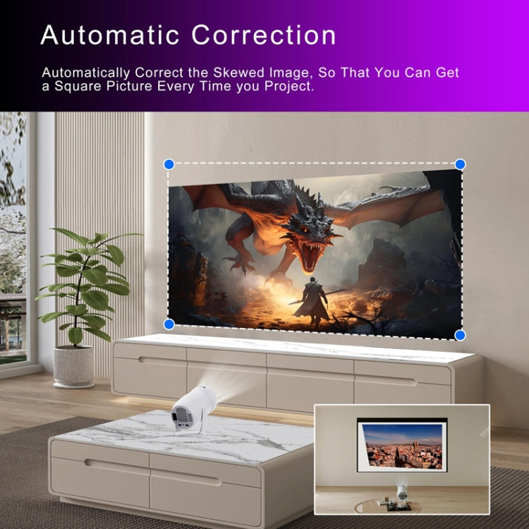 Proyector inteligente HY400 con sistema Android 12.0 Proyector familiar portátil, US Plug, EU Plug, UK Plug, AU Plug