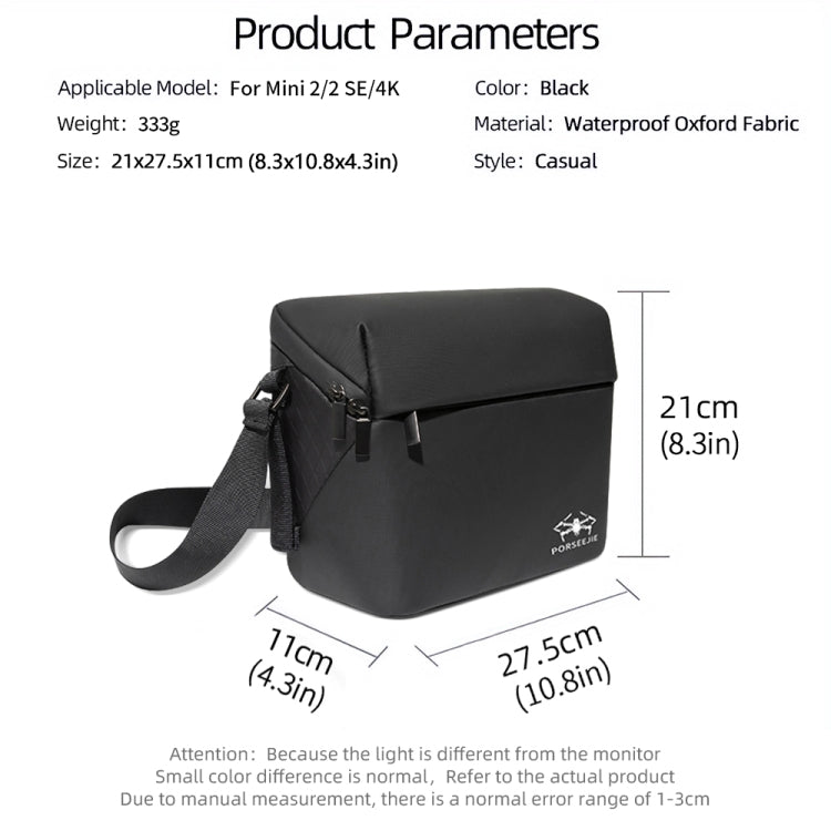 Bolso bandolera impermeable portátil para DJI Mini 4K / Mini 2 SE / Mini 2, Mini 4K  Black