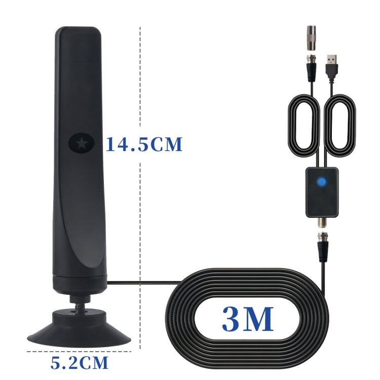 Antena de TV digital para interiores 4K 1080P para canales locales, alcance de 50 millas con amplificador de señal, 50 Miles 20dBi HDTV-T2