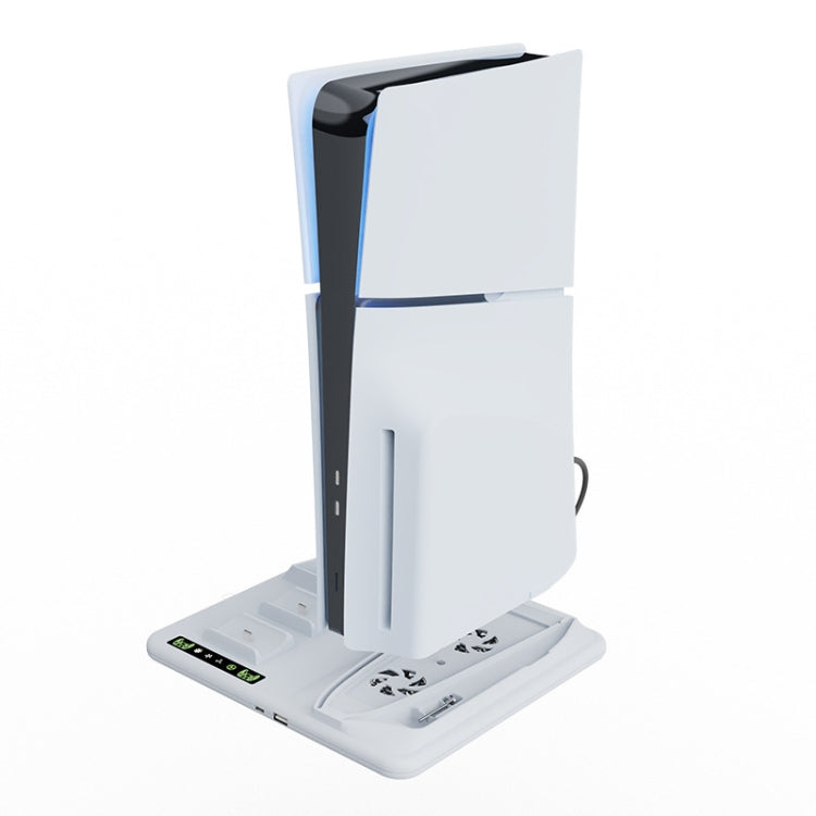 Soporte de refrigeración multifuncional iplay para PS5 Slim con estación de carga para dos controladores, soporte para auriculares y almacenamiento para 6 tarjetas de juego, HBP-537