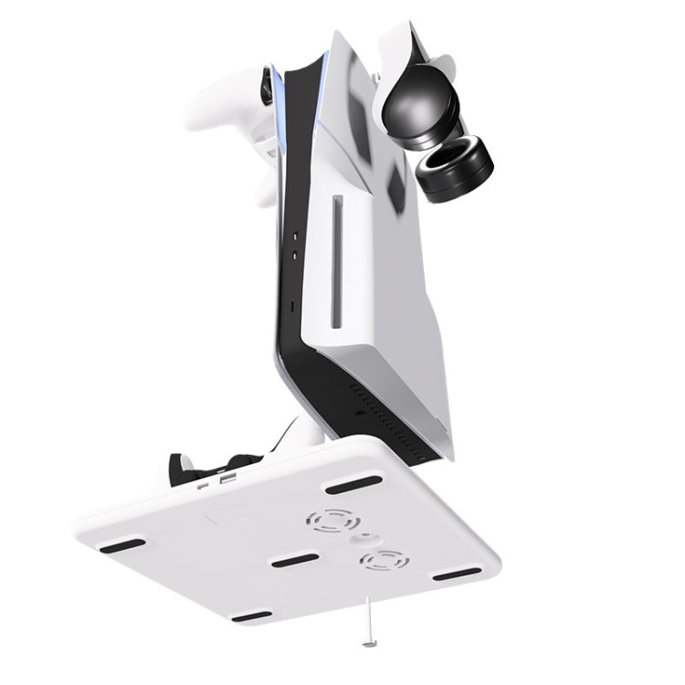 Soporte de refrigeración multifuncional iplay para PS5 Slim con estación de carga para dos controladores, soporte para auriculares y almacenamiento para 6 tarjetas de juego, HBP-537