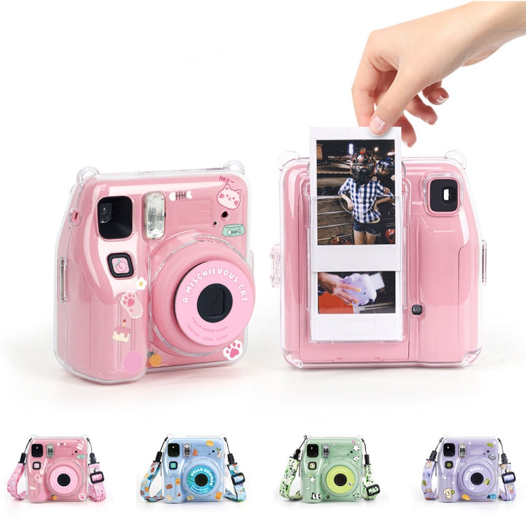 Estuche de cristal para fotografía Fuji Instax Mini SE, correa para el hombro, cuerda y juego de pegatinas