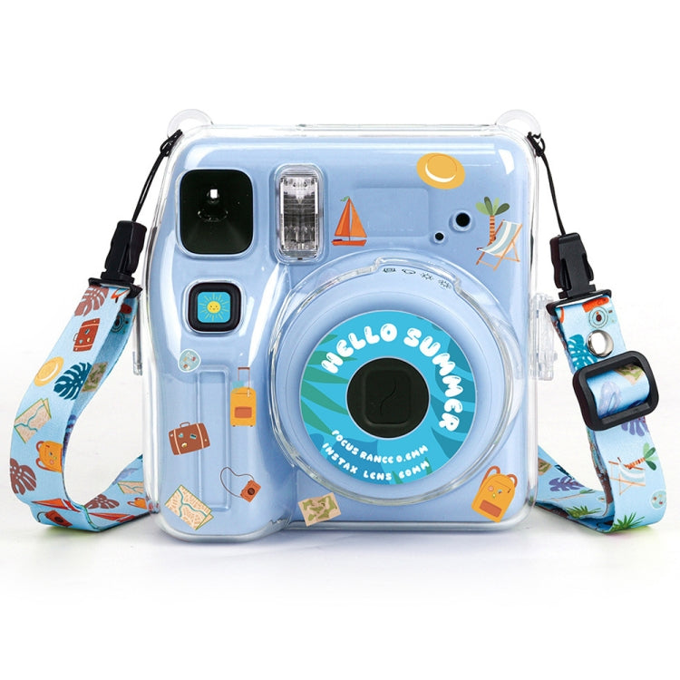 Estuche de cristal para fotografía Fuji Instax Mini SE, correa para el hombro, cuerda y juego de pegatinas