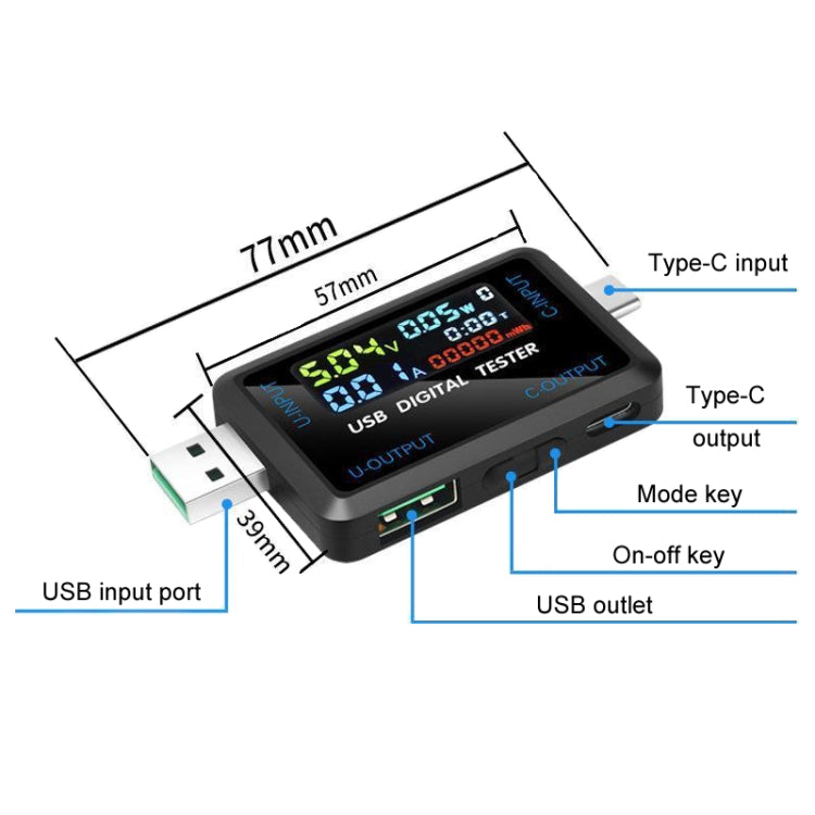 Medidor de voltaje y corriente digital multifuncional 6527-Q, comprobador de capacidad portátil, 6527-Q
