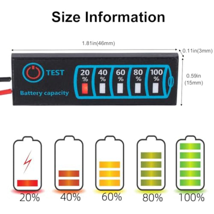 Tablero de visualización de voltaje y electricidad LED universal para batería de litio y plomo-ácido, Universal LED