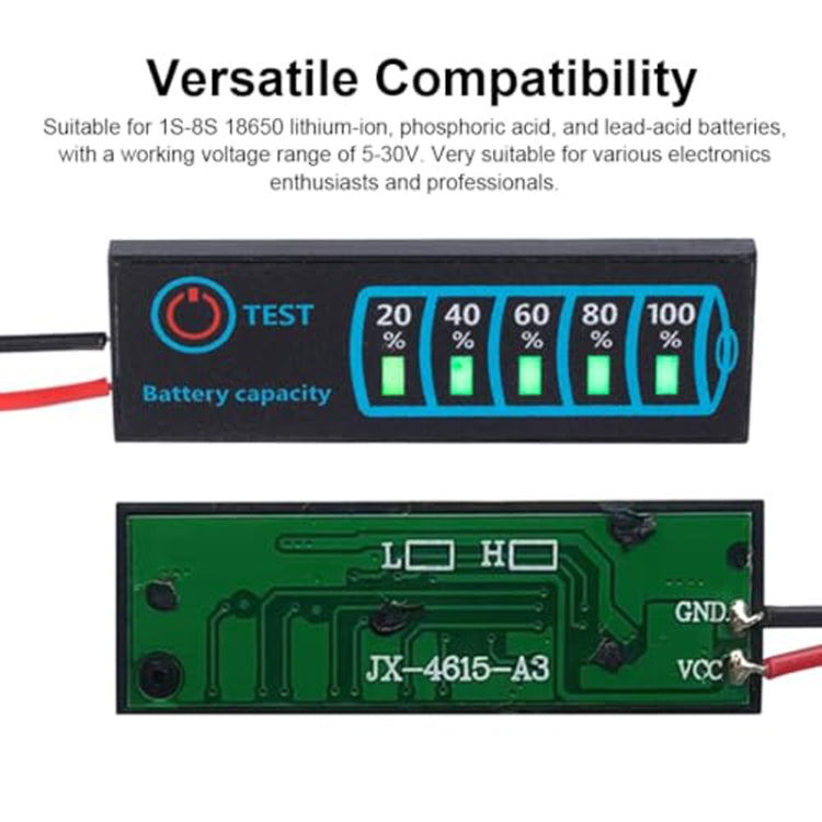Tablero de visualización de voltaje y electricidad LED universal para batería de litio y plomo-ácido, Universal LED