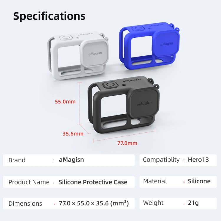 Funda protectora de silicona AMagisn para GoPro HERO13 Black