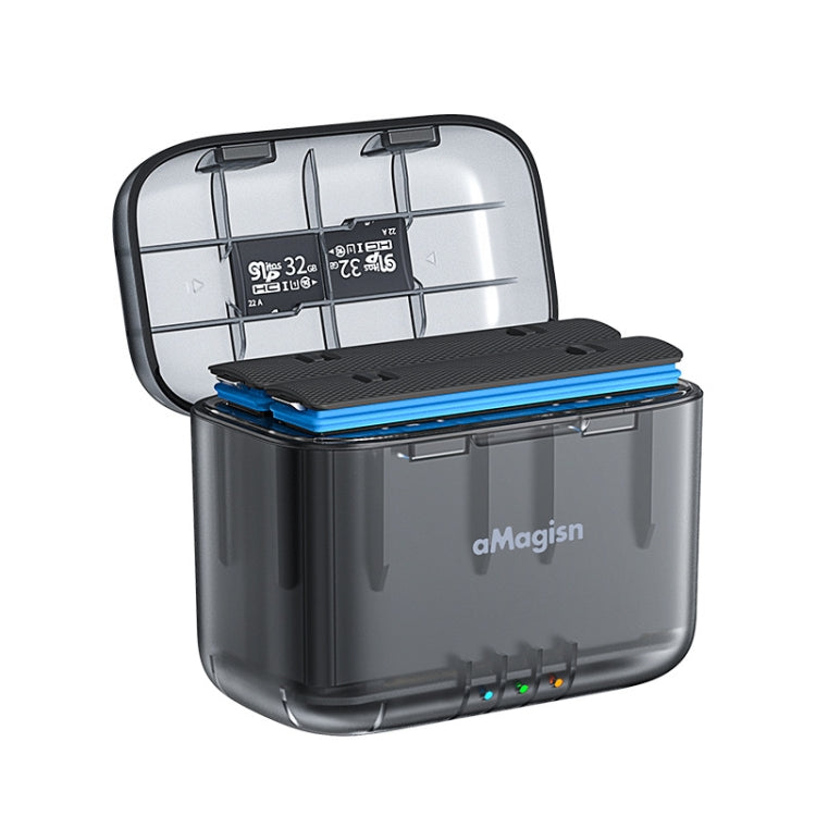 Compartimento de almacenamiento de batería transparente para Insta360 X4 AMigisn Dual Battery Charging Box, For Insta360 X4  Transparent