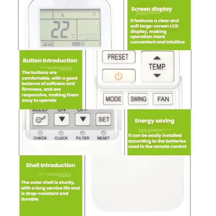 Control remoto para aire acondicionado central, calefacción y refrigeración Toshiba DZ-01 (inglés), DZ-01