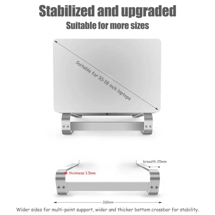 Soporte de escritorio para computadora portátil de aleación de aluminio, for 10-18 inch