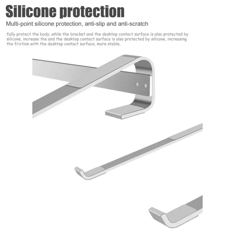 Soporte de escritorio para computadora portátil de aleación de aluminio, for 10-18 inch