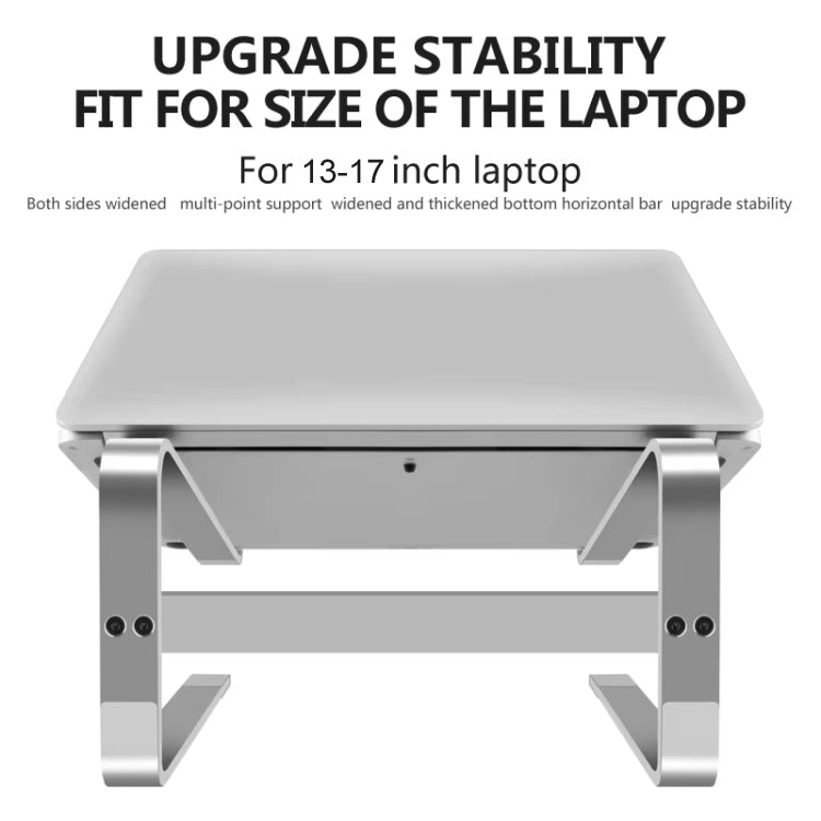 Soporte para computadora portátil de aleación de aluminio con mayor disipación de calor para escritorio, for 13-17 inch