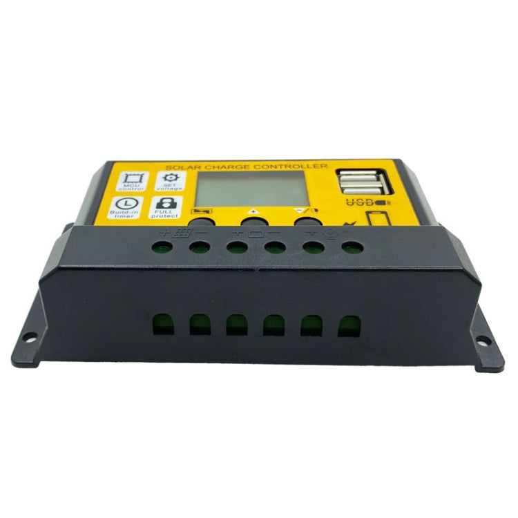 Controlador solar simple de 12 V/24 V, control de tiempo de luz, regulador de panel solar con USB, 10A, 20A, 30A