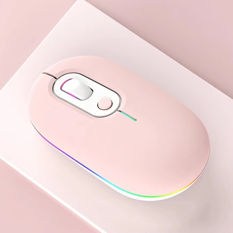 Ratón inalámbrico silencioso, recargable e iluminado, 2.4G Pink, 2.4G Blue, 2.4G Green, 2.4G+Bluetooth Pink, 2.4G+Bluetooth Blue, 2.4G+Bluetooth Green