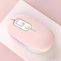Ratón inalámbrico silencioso, recargable e iluminado, 2.4G Pink, 2.4G Blue, 2.4G Green, 2.4G+Bluetooth Pink, 2.4G+Bluetooth Blue, 2.4G+Bluetooth Green