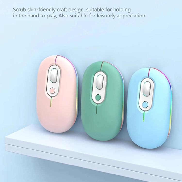 Ratón inalámbrico silencioso, recargable e iluminado, 2.4G Pink, 2.4G Blue, 2.4G Green, 2.4G+Bluetooth Pink, 2.4G+Bluetooth Blue, 2.4G+Bluetooth Green