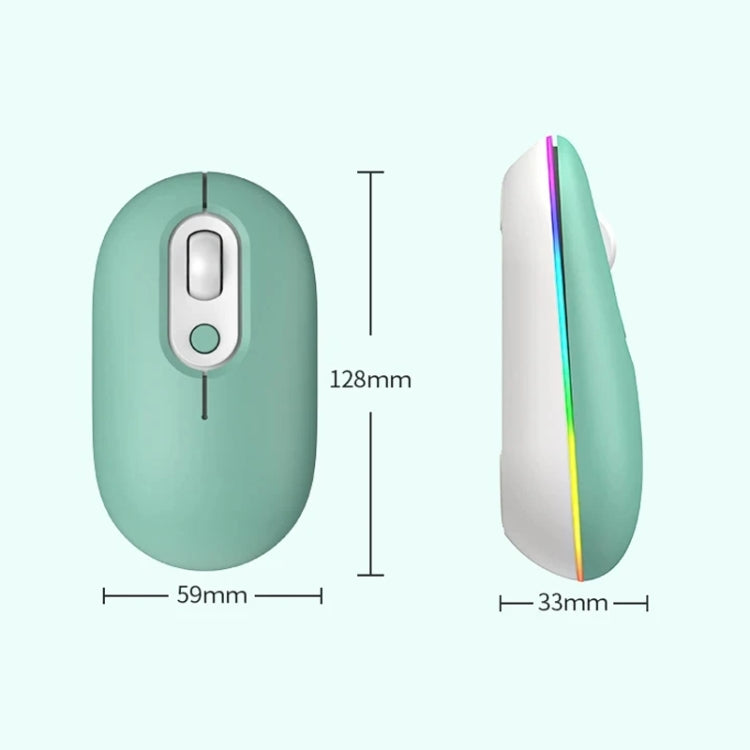 Ratón inalámbrico silencioso, recargable e iluminado, 2.4G Pink, 2.4G Blue, 2.4G Green, 2.4G+Bluetooth Pink, 2.4G+Bluetooth Blue, 2.4G+Bluetooth Green