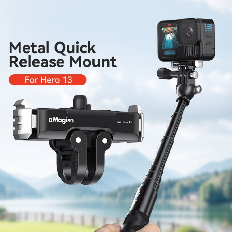 Adaptador de interfaz dual con base de liberación rápida magnética de metal aMagisn para GoPro HERO13 Black, For GoPro HERO13 Metal