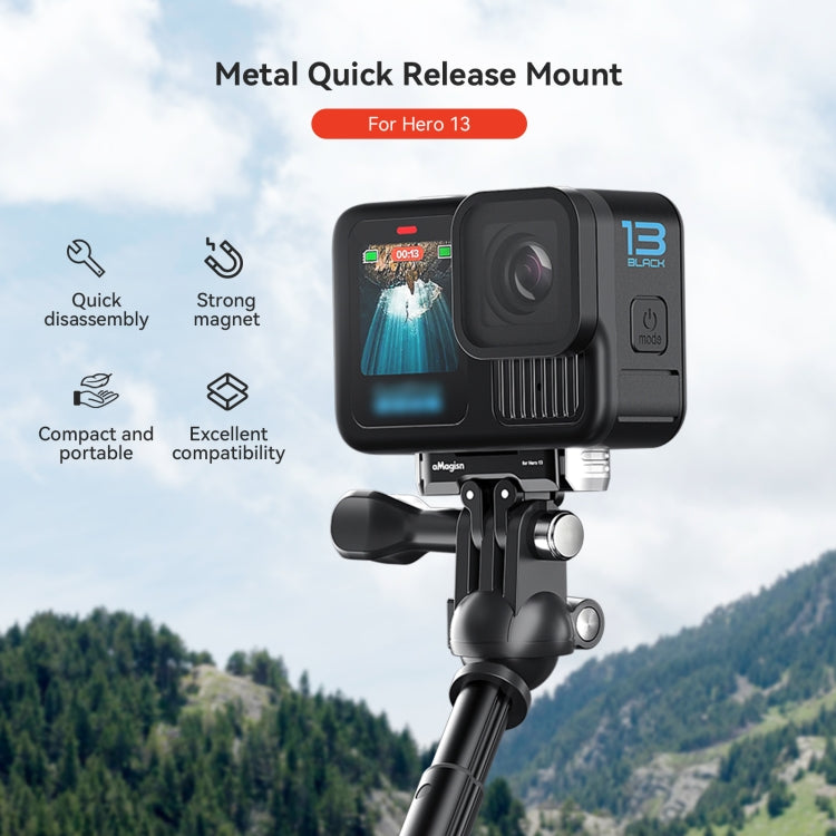 Adaptador de interfaz dual con base de liberación rápida magnética de metal aMagisn para GoPro HERO13 Black, For GoPro HERO13 Metal