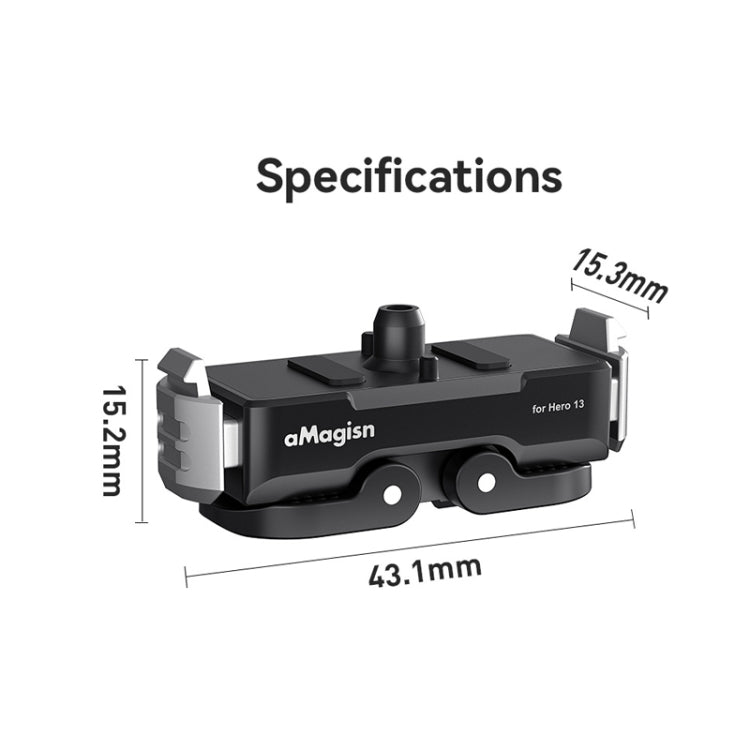Adaptador de interfaz dual con base de liberación rápida magnética de metal aMagisn para GoPro HERO13 Black, For GoPro HERO13 Metal