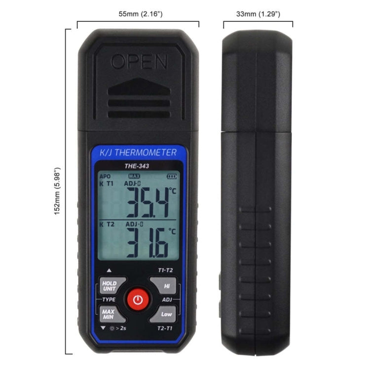 Medidor electrónico de temperatura con sonda de contacto de alta precisión industrial tipo K