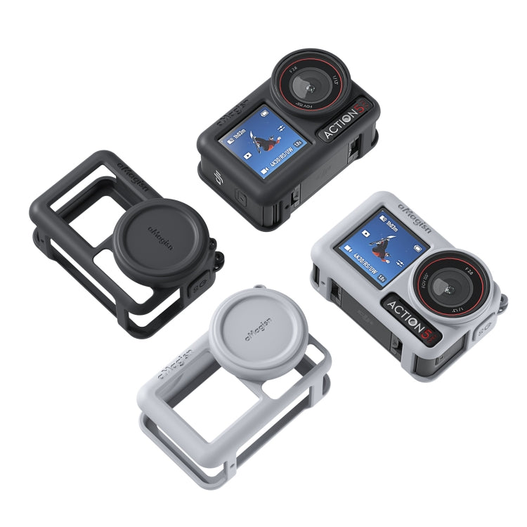 Estuche protector de silicona aMagisn con cordón y tapa de lente para DJI Osmo Action 5 Pro