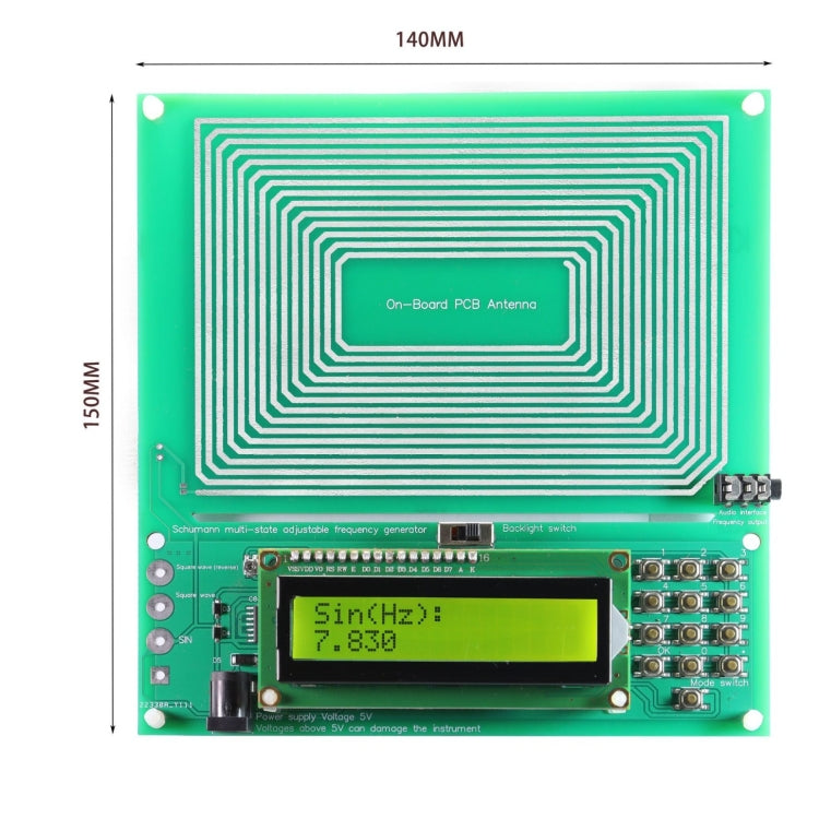 Generador de señales de onda Schumann de 0,001 Hz a 200 KHz y 7,83 Hz con modulación de frecuencia sinusoidal pura DDS, ZK-001