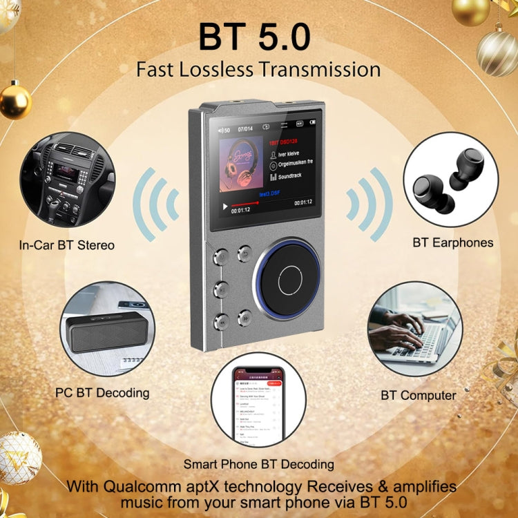Reproductor de música HIFI Bluetooth de 2,4 pulgadas DSD256 con calidad de sonido masterizada Walkman, 16GB, 16GB+8GB, 16GB+16GB, 16GB+32GB