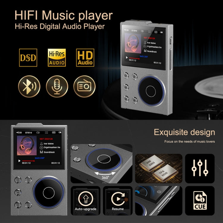 Reproductor de música HIFI Bluetooth de 2,4 pulgadas DSD256 con calidad de sonido masterizada Walkman, 16GB, 16GB+8GB, 16GB+16GB, 16GB+32GB