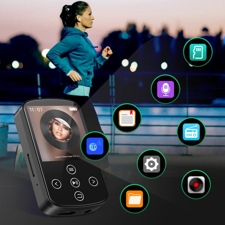 Reproductor de música MP3 con Bluetooth, clip deportivo de alta fidelidad, pantalla táctil, MP4, No TF Card, 8GB, 16GB, 32GB, 64GB, 128GB