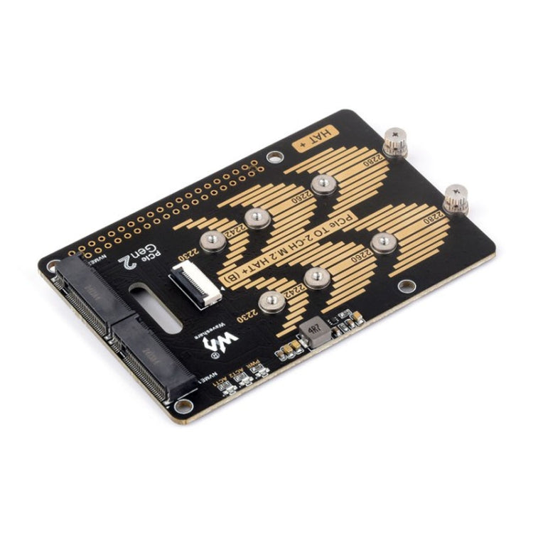 Adaptador PCIe a M.2 de 2 canales de Waveshare para Raspberry Pi 5, tipo B, protocolo NVMe, 27710