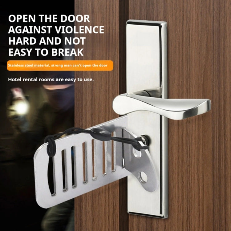 Bloqueador de puerta antirrobo para hotel y hogar, autodefensa femenina, Stainless Steel