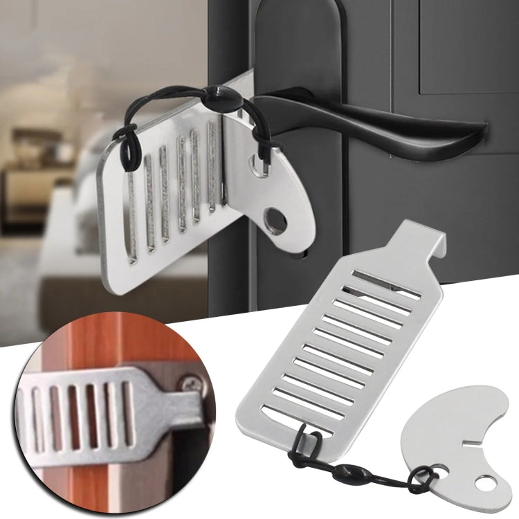 Bloqueador de puerta antirrobo para hotel y hogar, autodefensa femenina, Stainless Steel