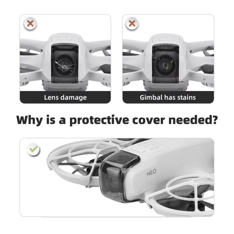 Cubierta protectora de lente para cámara DJI Neo Tapa de lente a prueba de polvo para cardán, For DJI Neo