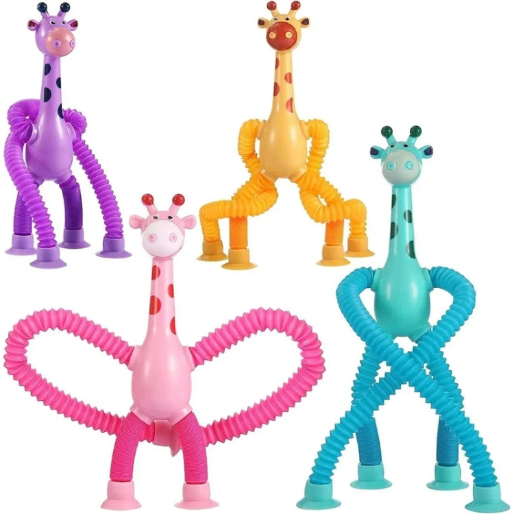 Jirafa con ventosa telescópica, juguete educativo divertido de dibujos animados para niños con cien monedas