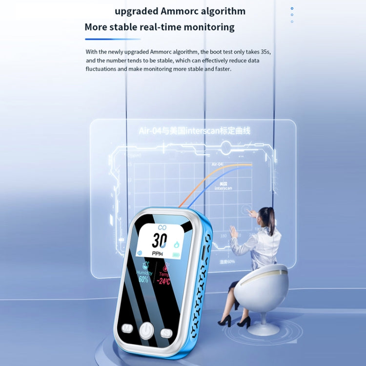 Detector de monóxido de carbono portátil Alarma de detección para exteriores en el hogar, D6 Gray, D6 Blue