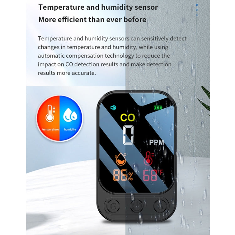 Detector de monóxido de carbono portátil multifuncional 3 en 1