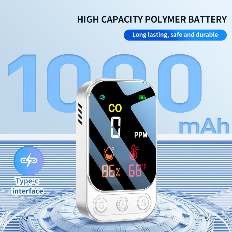 Detector de monóxido de carbono portátil multifuncional 3 en 1
