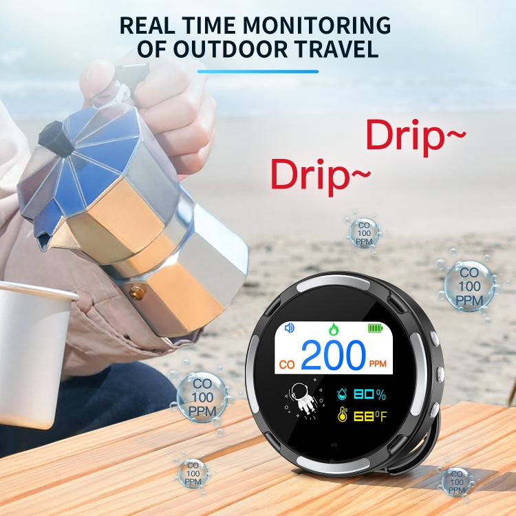Detector de monóxido de carbono portátil e impermeable