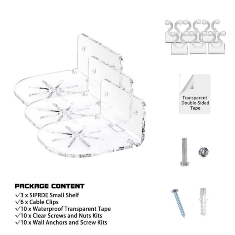 Juego de 3 soportes de pared de acrílico para monitor de bebé, cámara de seguridad y altavoz, YX135