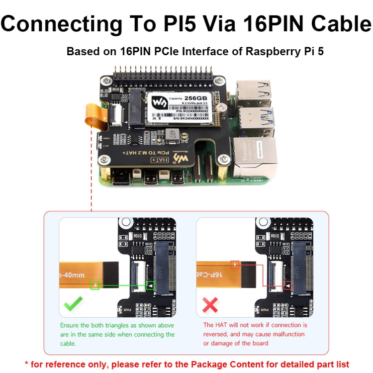 Adaptador PCIe a M.2 de Waveshare para Raspberry Pi 5, SSD M.2 con protocolo NVMe, Basic Kit, Basic Kit + 128GB, Basic Kit + 256GB