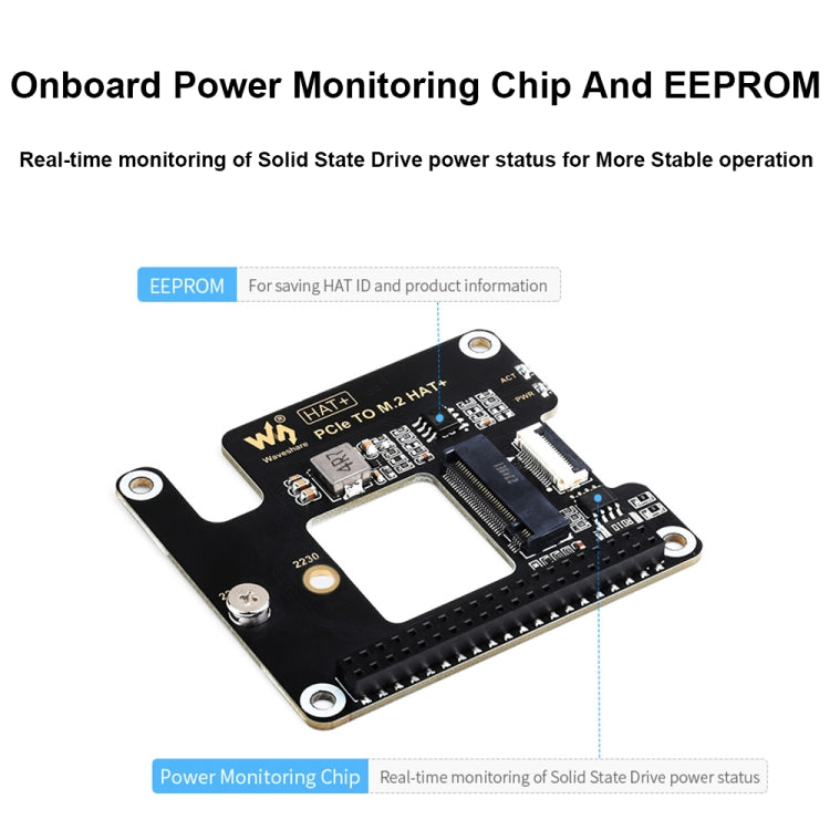 Adaptador PCIe a M.2 de Waveshare para Raspberry Pi 5, SSD M.2 con protocolo NVMe, Basic Kit, Basic Kit + 128GB, Basic Kit + 256GB